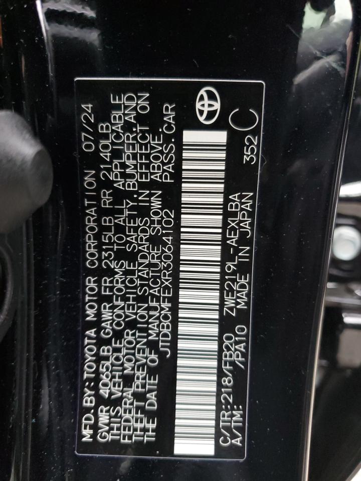 2024 Toyota Corolla Le VIN: JTDBCMFEXR3064102 Lot: 88495545