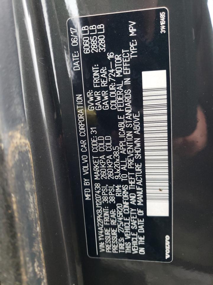 2018 Volvo Xc90 T6 VIN: YV4A22PK8J1207438 Lot: 88985305