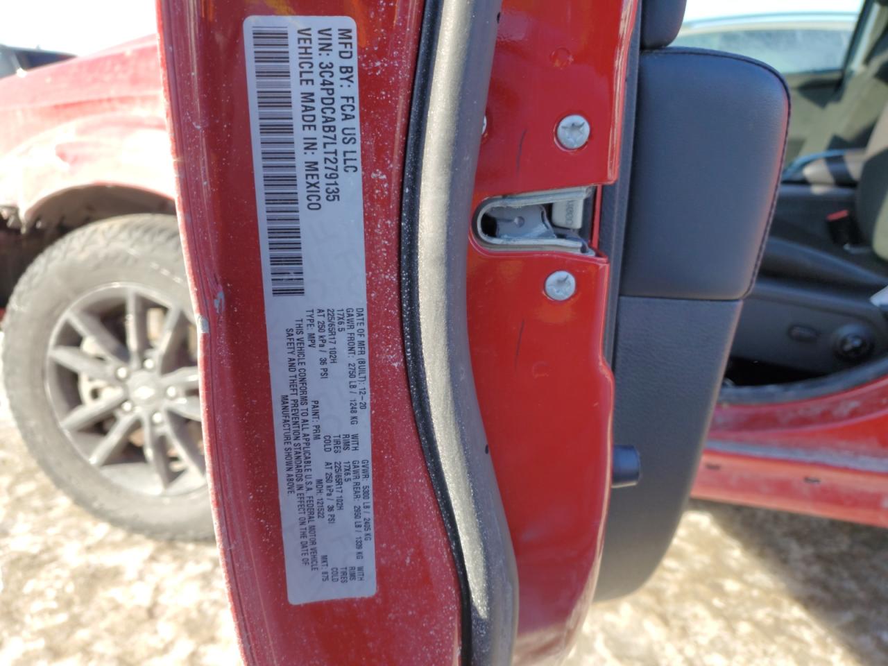 2020 Dodge Journey Se VIN: 3C4PDCAB7LT279135 Lot: 88565615