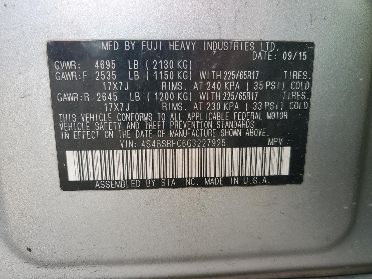 2016 Subaru Outback - Image 12