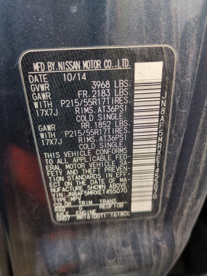 2014 Nissan Juke S VIN: JN8AF5MRXET455070 Lot: 87249814