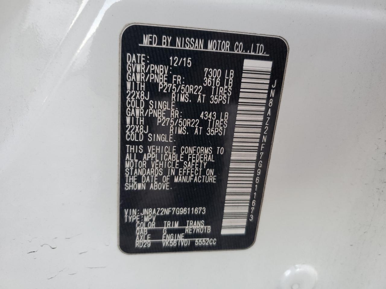 2016 Infiniti QX80 - Image 15