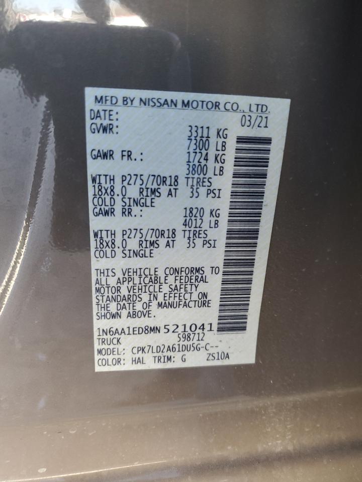 1N6AA1ED8MN521041 NISSAN TITAN 2021