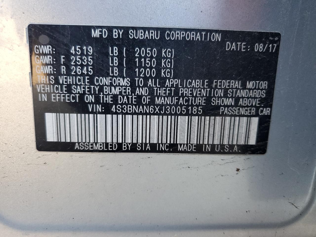 2018 Subaru Legacy - Image 12