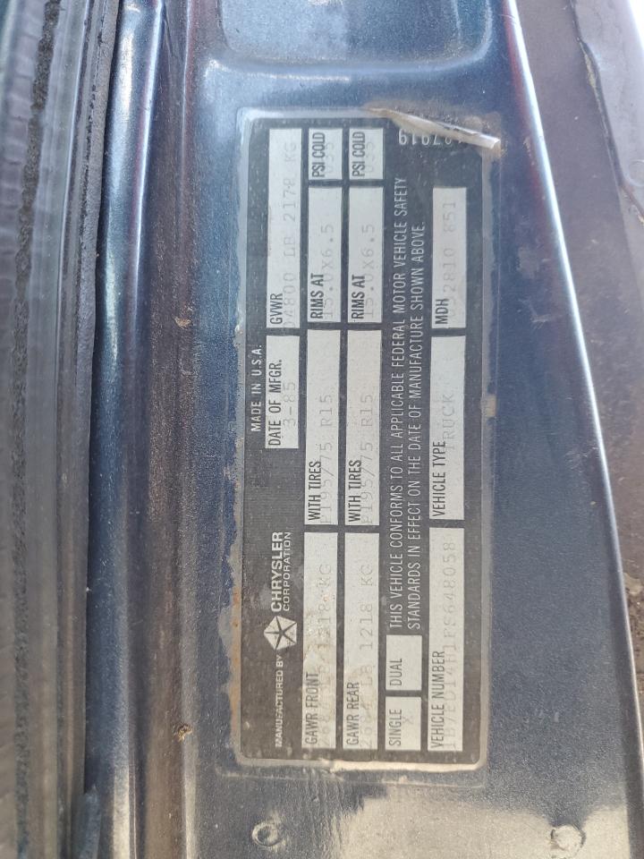 1985 Dodge Ram 150 VIN: 1B7ED14H1FS648058 Lot: 42572175