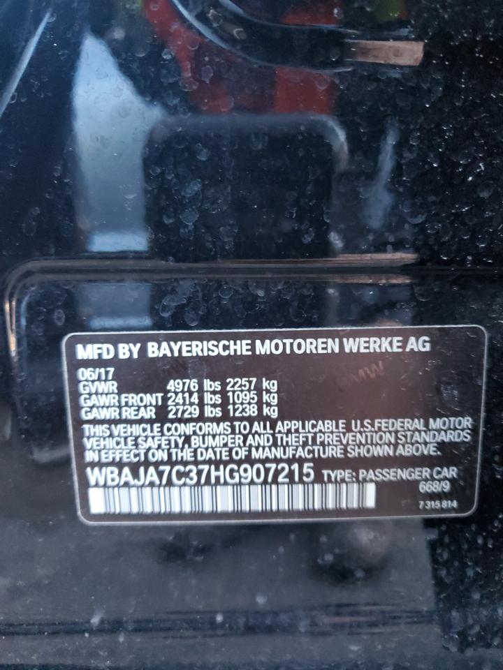 2017 BMW 530 Xi VIN: WBAJA7C37HG907215 Lot: 88157065