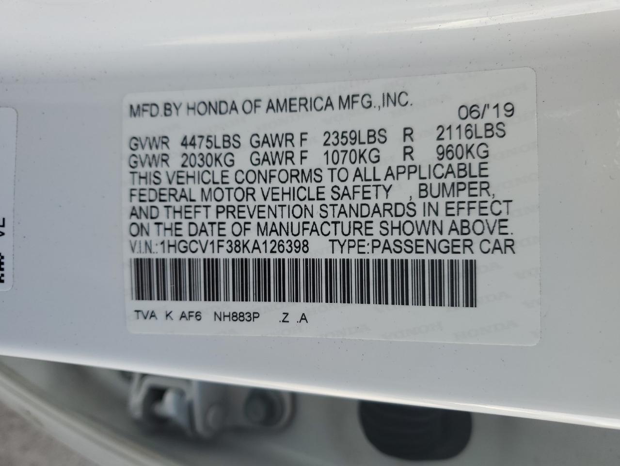 2019 Honda Accord - Image 13