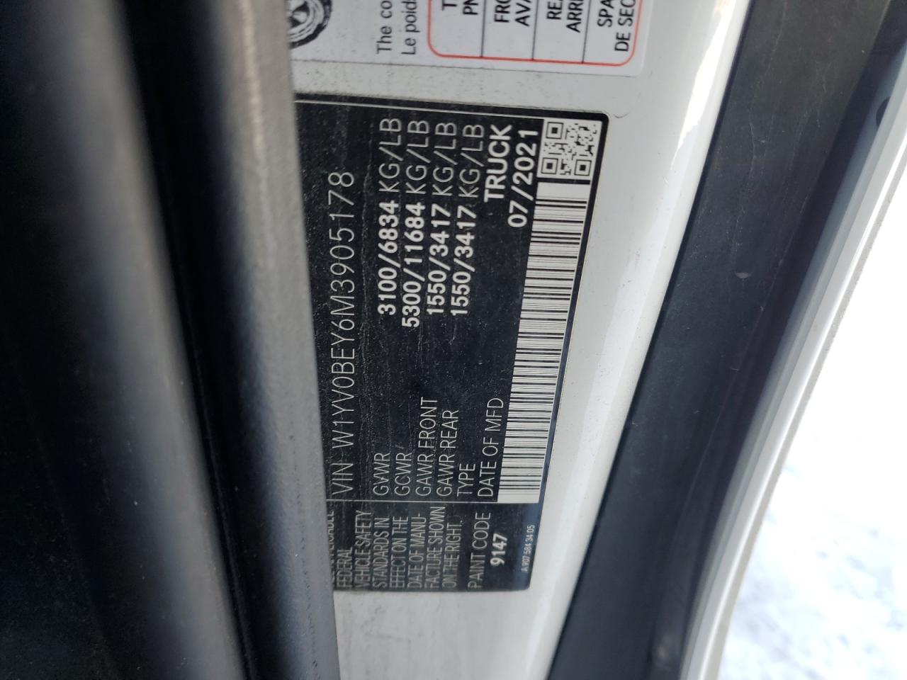 w1yv0bey6m3905178 W1YV0BEY6M3905178 2021 Mercedes-Benz Metris