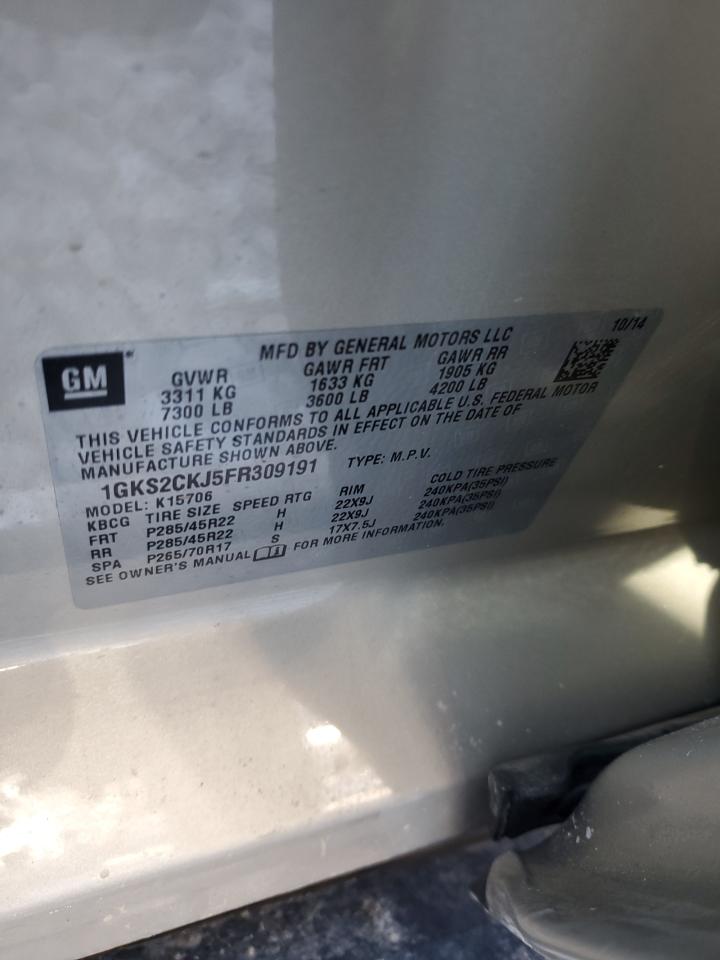 2015 GMC Yukon Denali VIN: 1GKS2CKJ5FR309191 Lot: 89285115