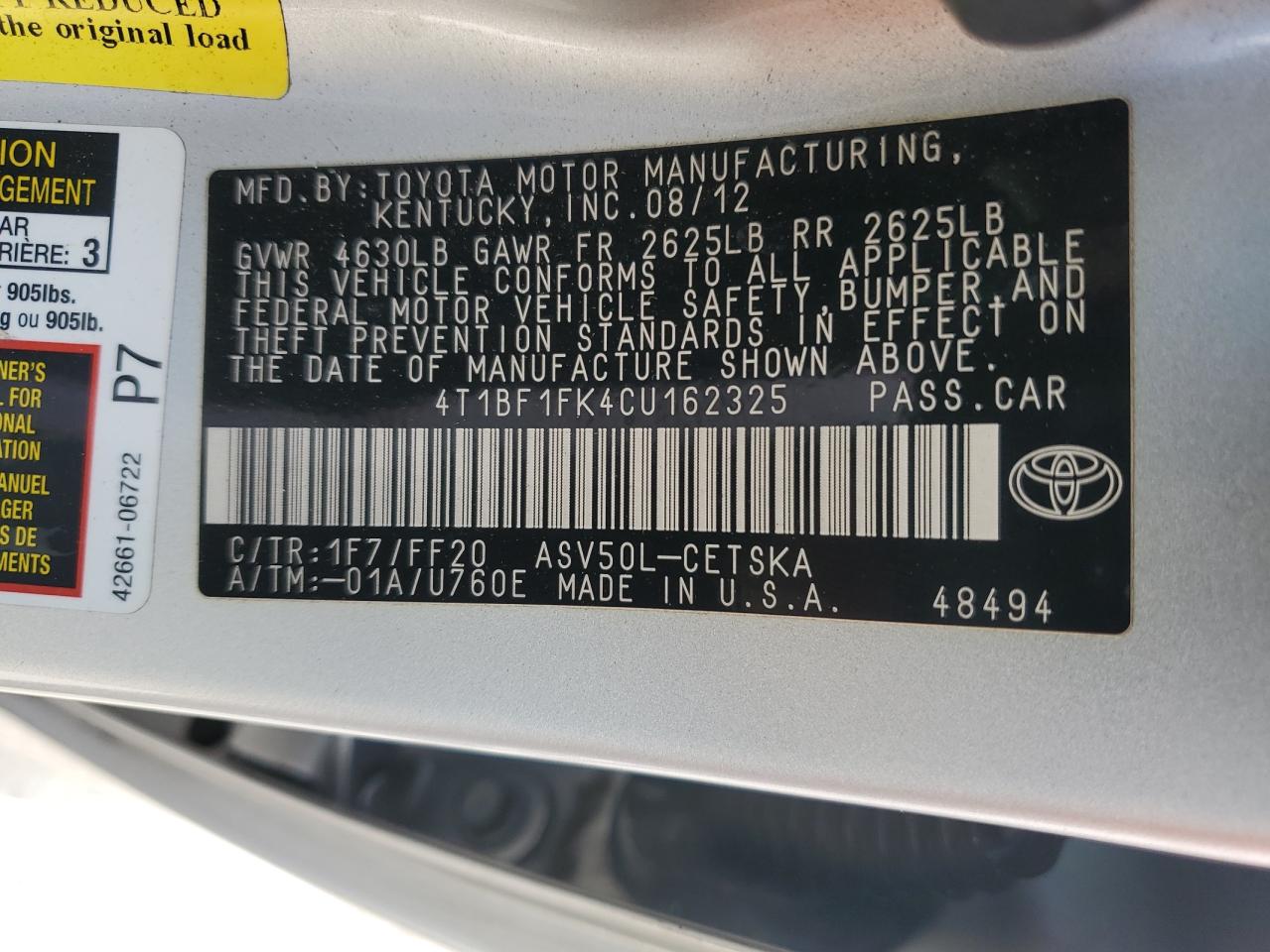 2012 Toyota Camry - Image 12