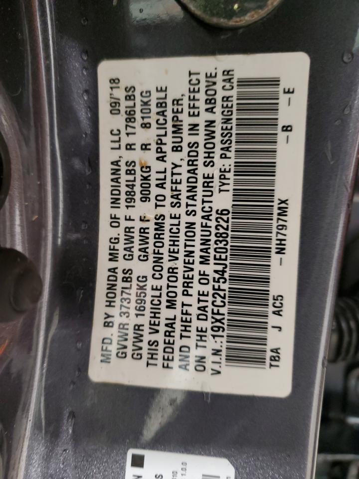 2018 Honda Civic Lx VIN: 19XFC2F54JE038226 Lot: 47546645