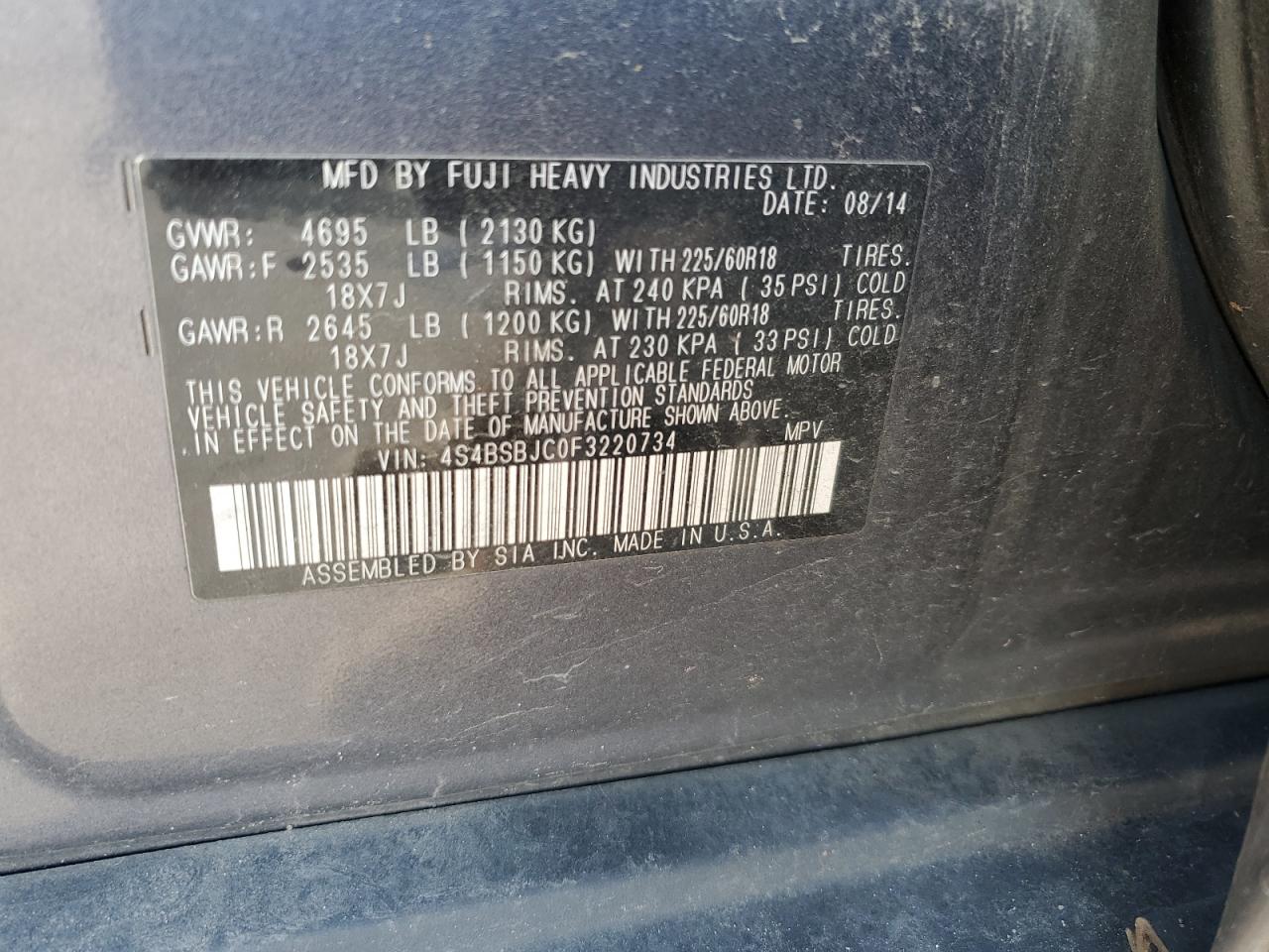 2015 Subaru Outback - Image 12