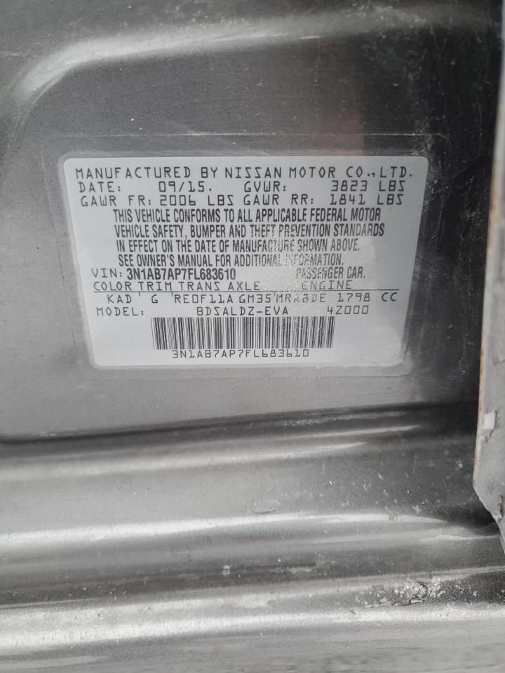 2015 Nissan Sentra S VIN: 3N1AB7AP7FL683610 Lot: 87583975