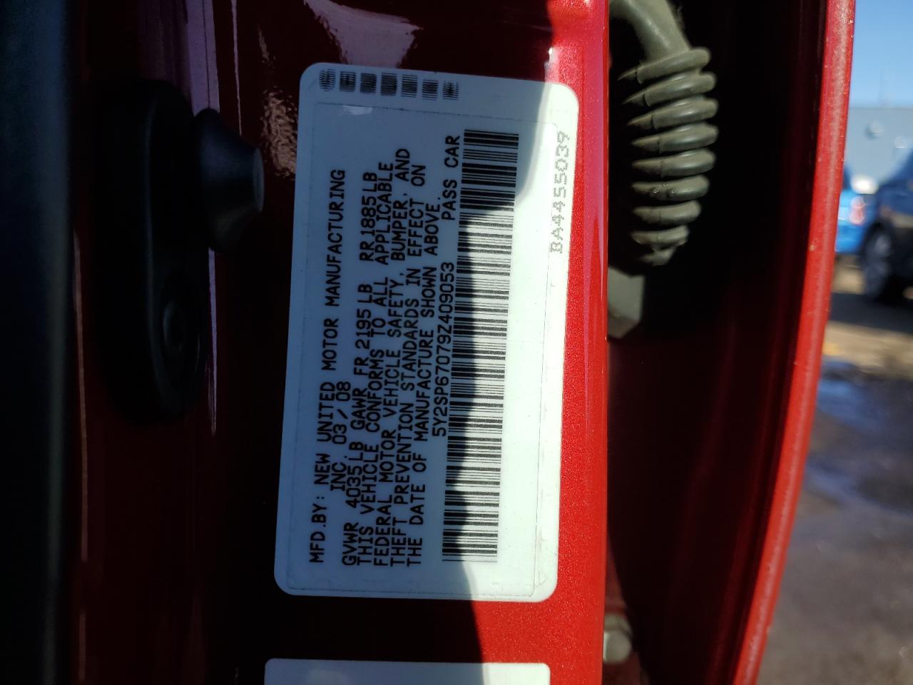 2009 Pontiac Vibe VIN: 5Y2SP67079Z409053 Lot: 42734965