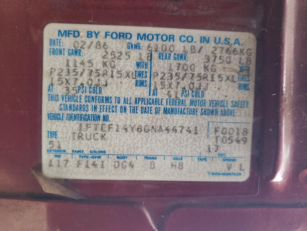 1983 Ford F150 VIN: 1FTDF15F0DLA83789 Lot: 89320805