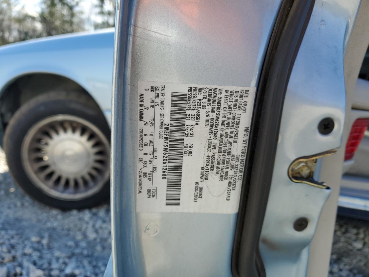 2002 Mercury Grand Marquis Ls VIN: 2MEFM75W62X612680 Lot: 87487674