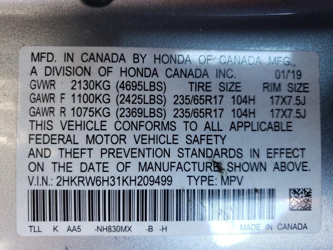 2019 Honda CR-V - Image 16