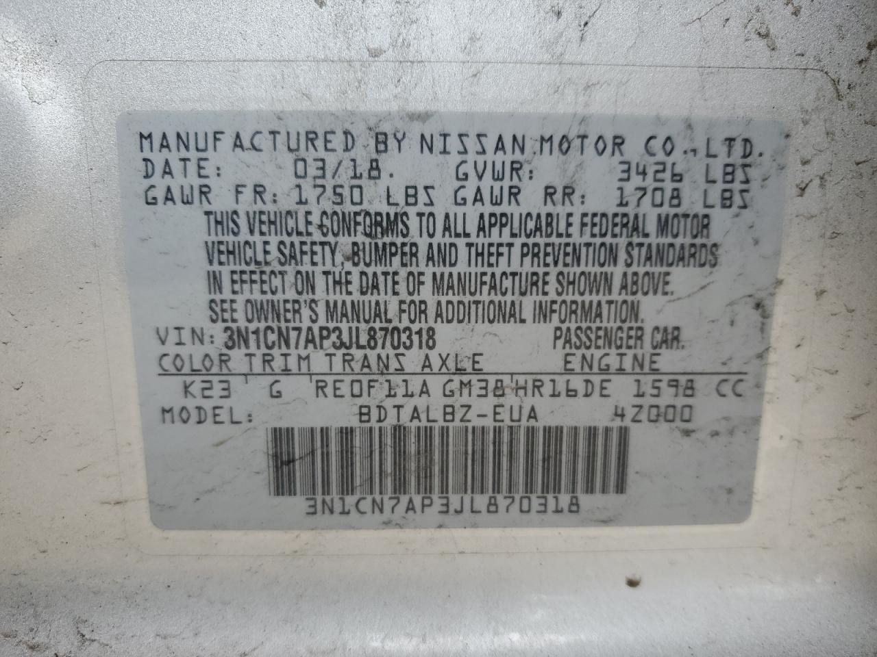 2018 Nissan Versa - Image 12