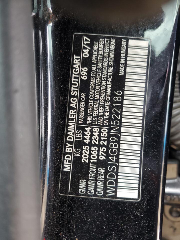 2018 Mercedes-Benz Cla 250 4Matic VIN: WDDSJ4GB9JN522186 Lot: 41446345