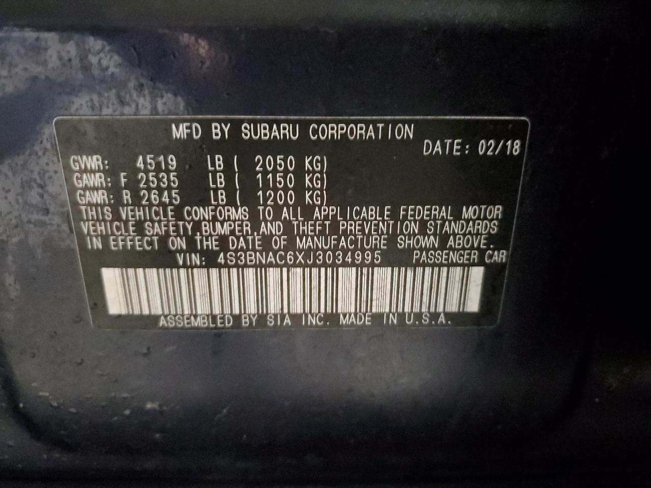 2018 Subaru Legacy - Image 12