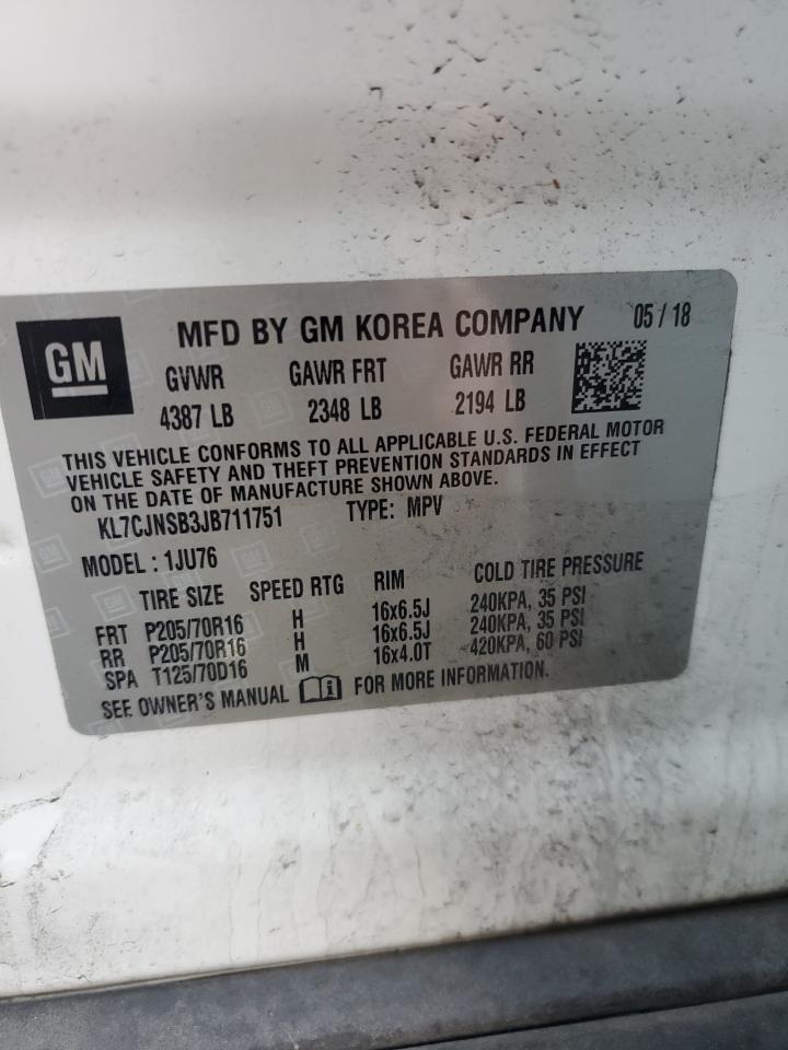 KL7CJNSB3JB711751 2018 CHEVROLET TRAX - Image 13