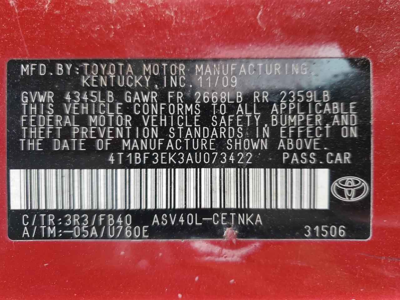 2010 Toyota Camry - Image 12