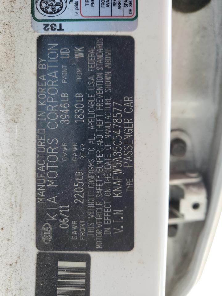 2012 Kia Forte Sx VIN: KNAFW5A35C5478577 Lot: 87460154
