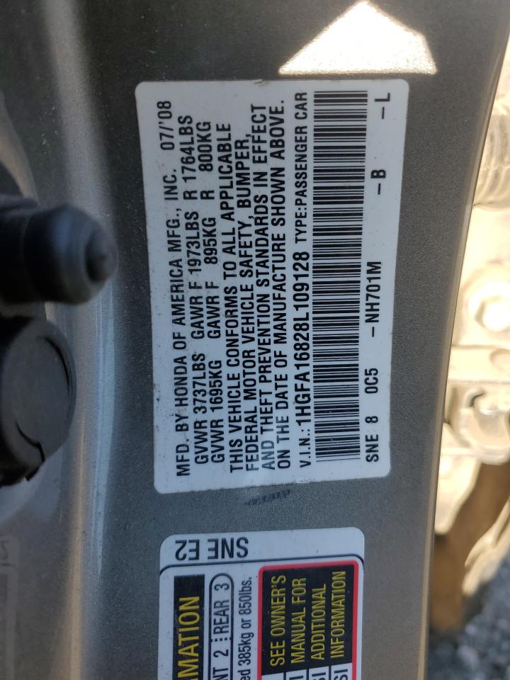 2008 Honda Civic Ex VIN: 1HGFA16828L109128 Lot: 88498165