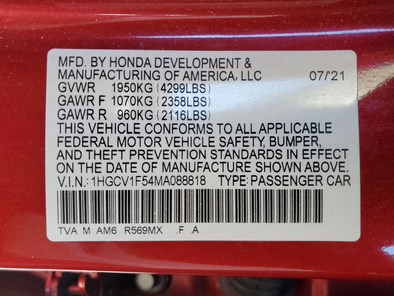 2021 Honda Accord - Image 12