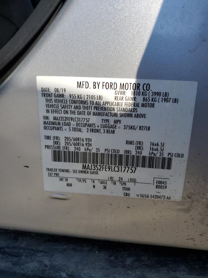 2020 Ford Ecosport S VIN: MAJ3S2FE9LC317757 Lot: 87295544