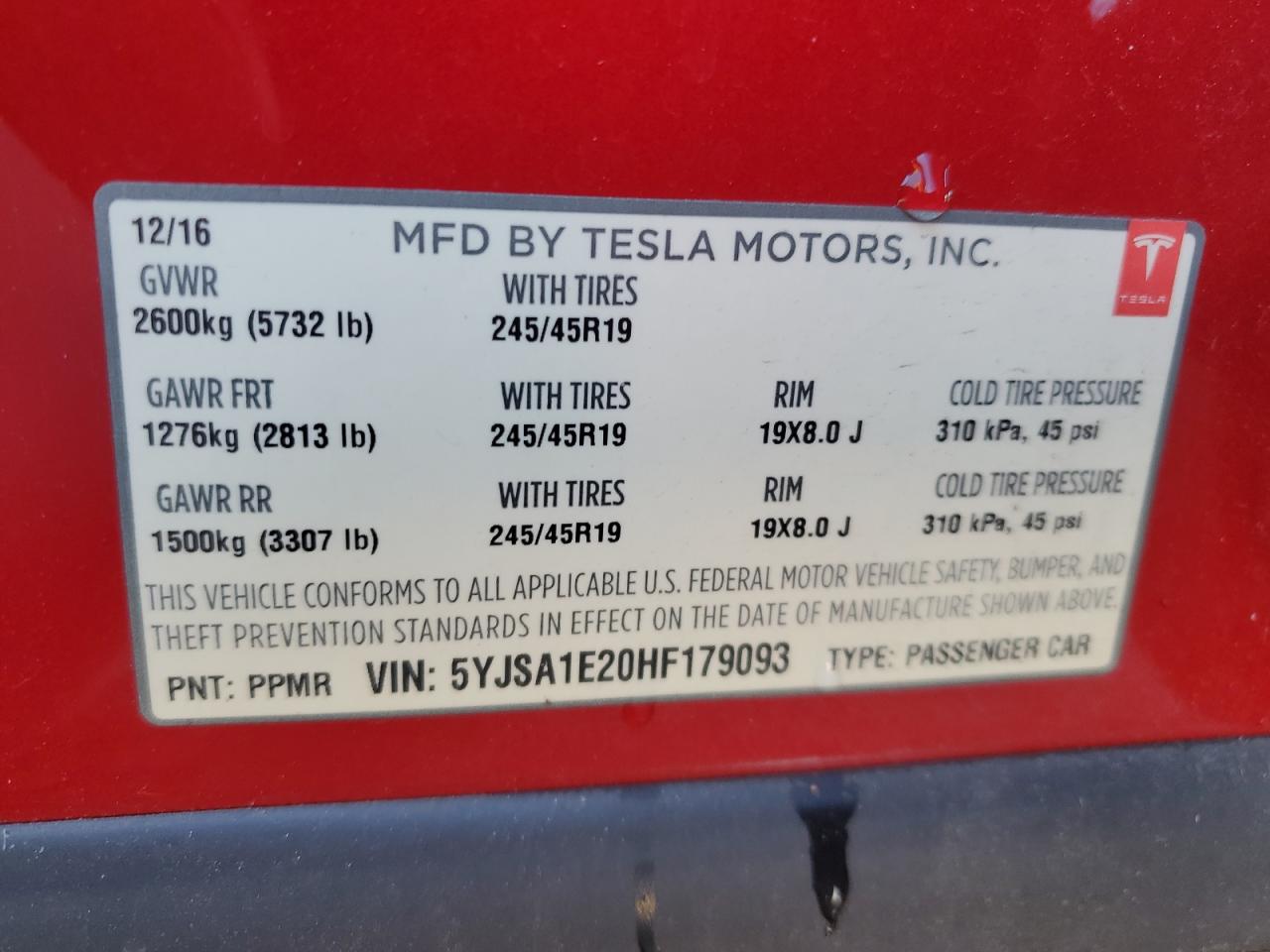 5YJSA1E20HF179093 2017 TESLA MODEL S - Image 14