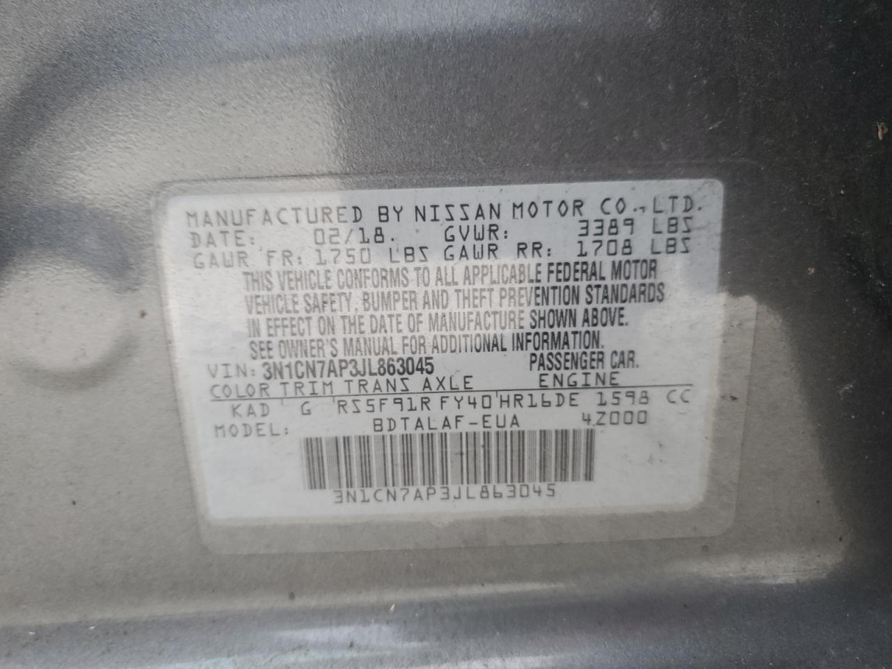 2018 Nissan Versa - Image 12