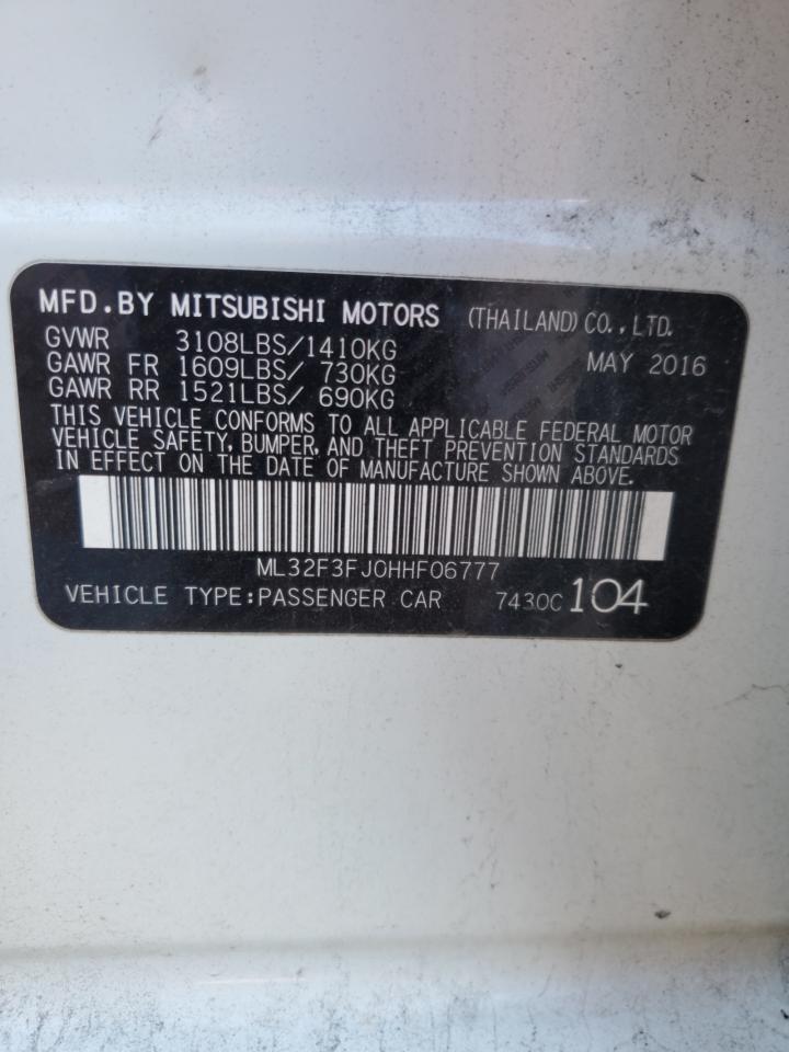 VIN ML32F3FJ0HHF06777 2017 MITSUBISHI MIRAGE no.12