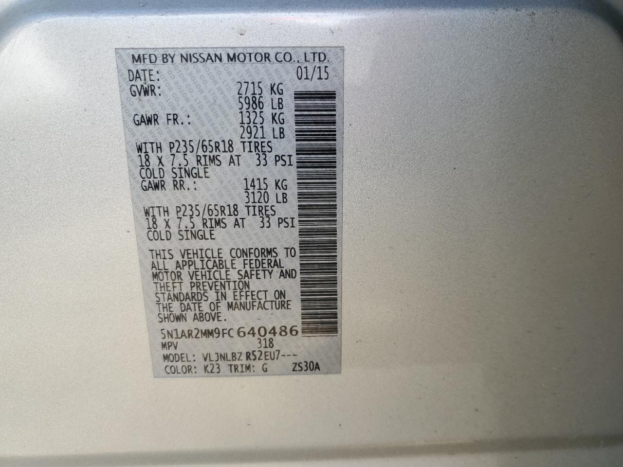 2015 Nissan Pathfinder - Image 14