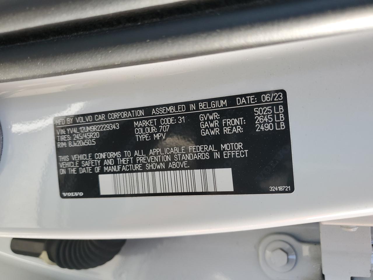 2024 Volvo Xc40 Ultimate VIN: YV4L12UM9R2229343 Lot: 87847045