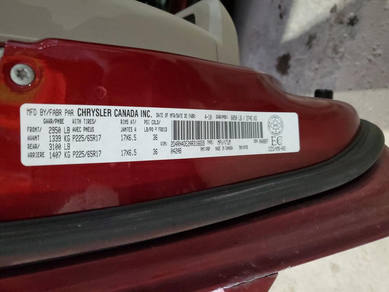 2010 Dodge Grand Caravan Se VIN: 2D4RN4DE2AR316659 Lot: 41578825