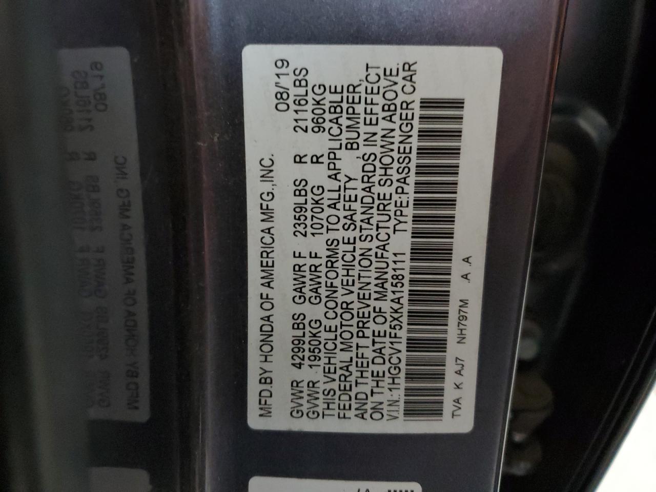 2019 Honda Accord - Image 13