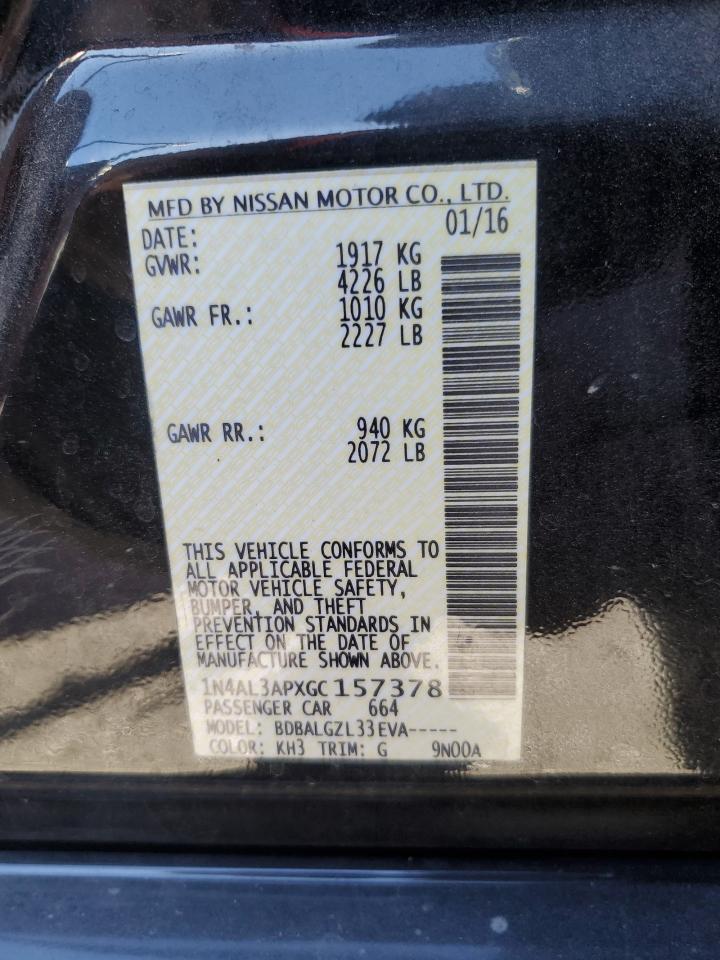 VIN 1N4AL3APXGC157378 2016 NISSAN ALTIMA no.13