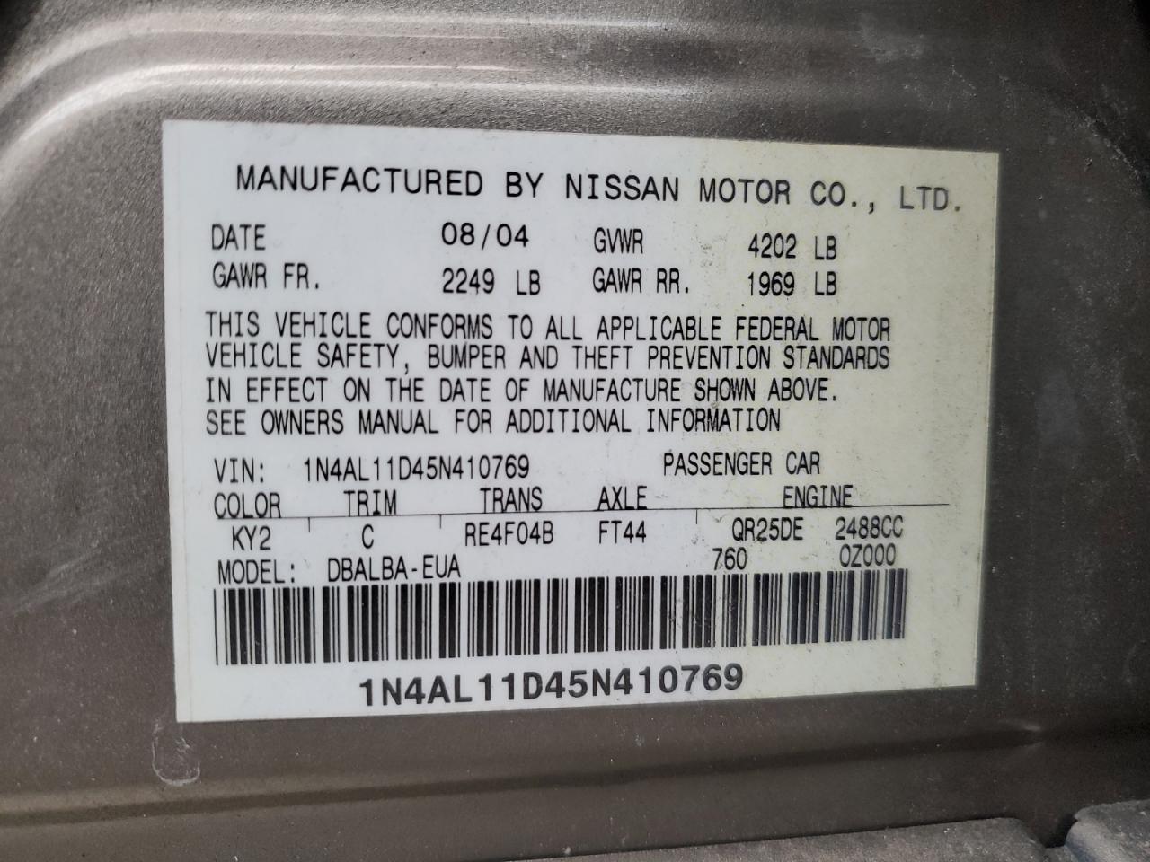 2005 Nissan Altima - Image 12