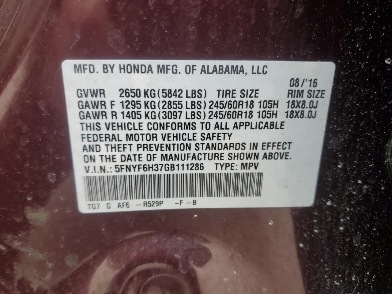 2016 Honda Pilot - Image 15