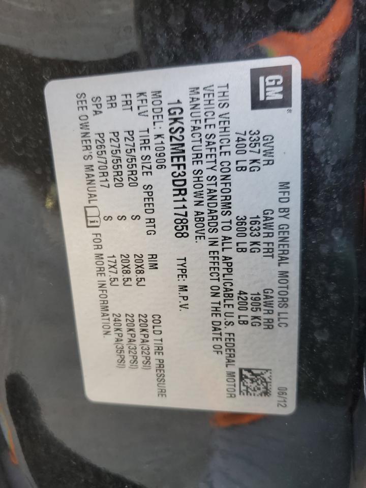 VIN 1GKS2MEF3DR117858 2013 GMC YUKON no.14