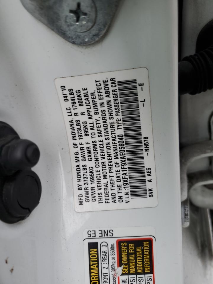 2010 Honda Civic Exl VIN: 19XFA1F9XAE056040 Lot: 87282384