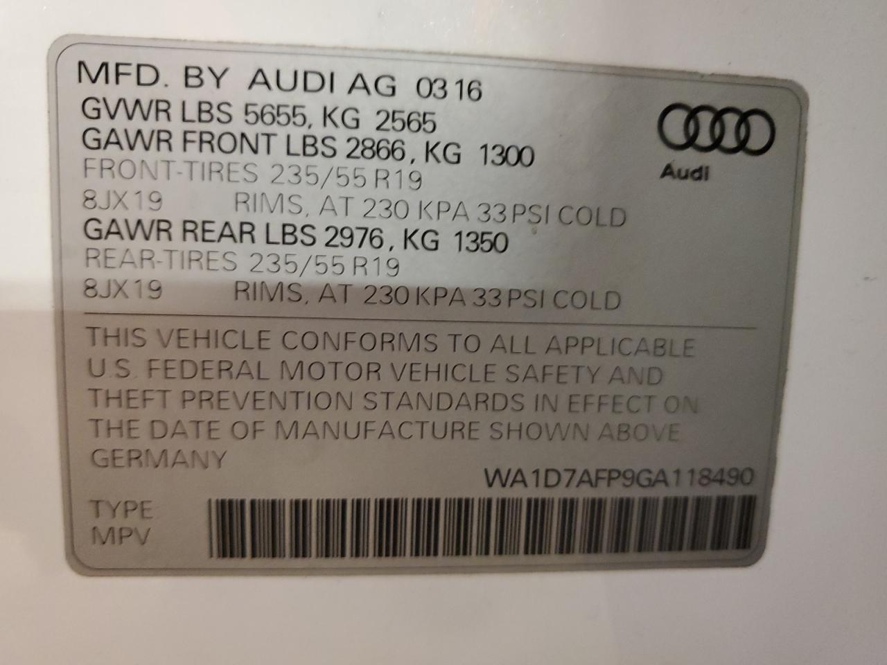 2016 Audi Q5 - Image 12