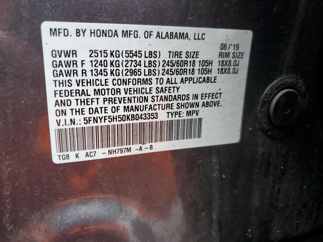 2019 Honda Pilot - Image 13
