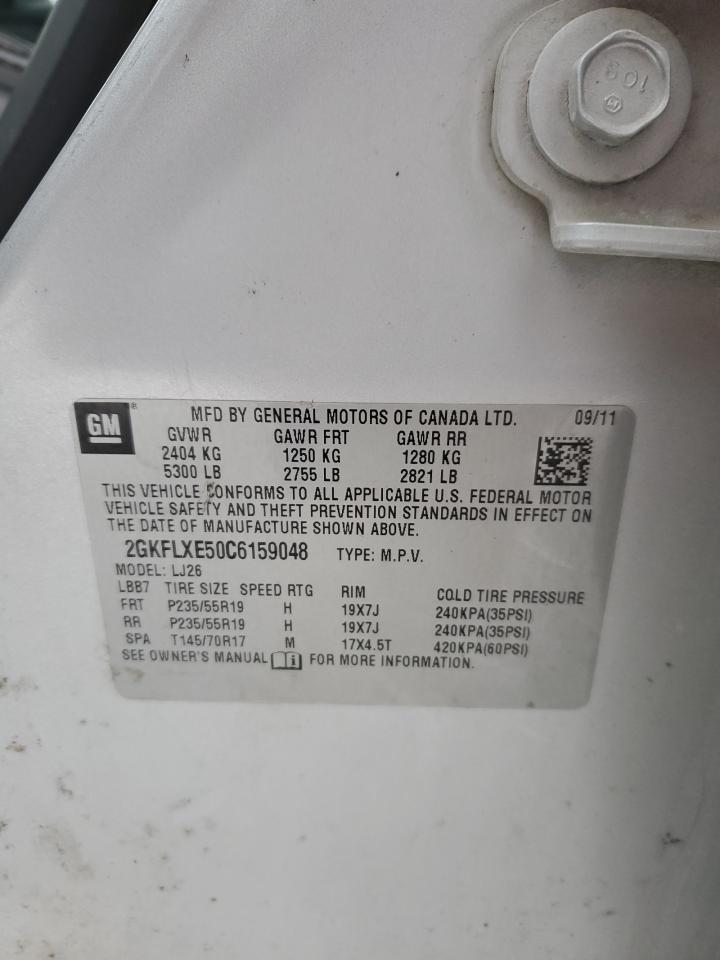 2012 GMC Terrain Slt VIN: 2GKFLXE50C6159048 Lot: 87708905