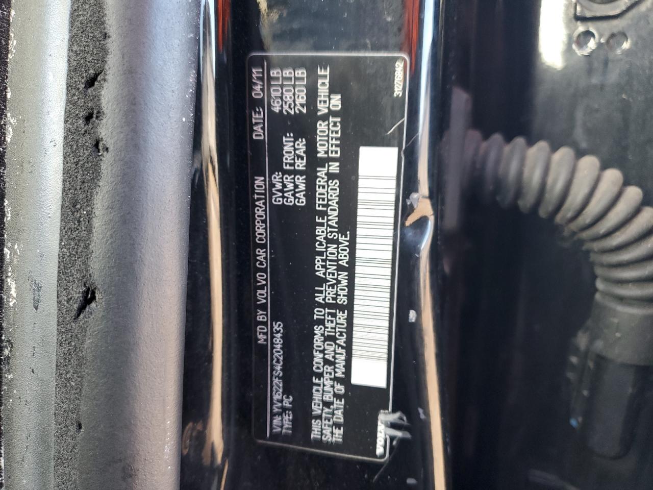 2012 Volvo S60 T5 VIN: YV1622FS4C2048435 Lot: 41916955