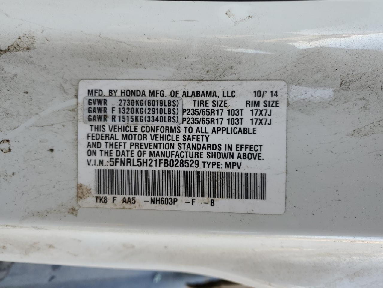 2015 Honda Odyssey - Image 14