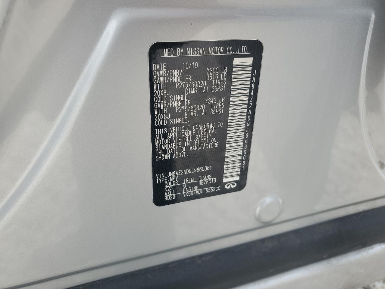 2020 Infiniti QX80 - Image 15
