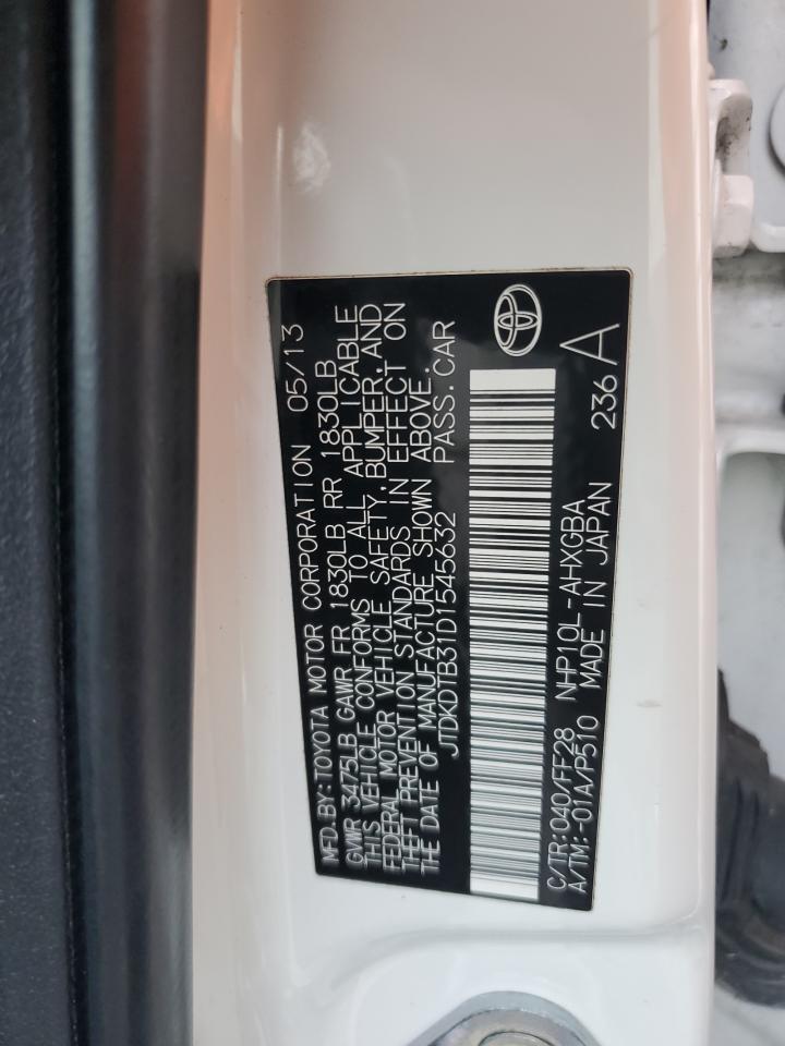 2013 Toyota Prius C VIN: JTDKDTB31D1545632 Lot: 41681075