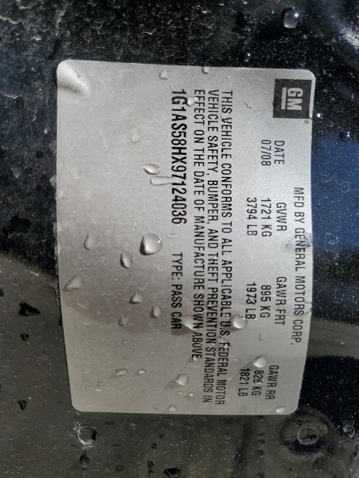 2009 Chevrolet Cobalt Ls VIN: 1G1AS58HX97124036 Lot: 86243504